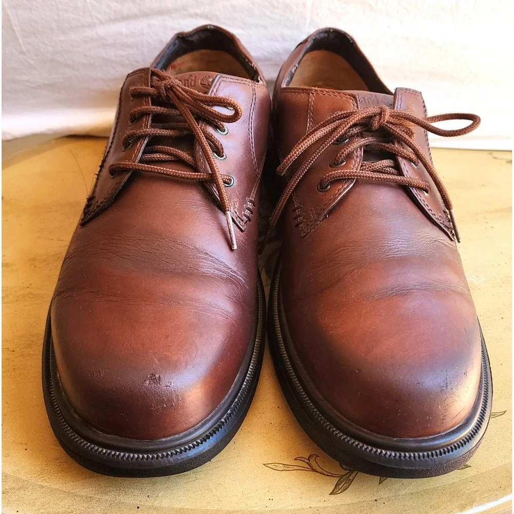 Timberland Oxford US 11 Brown Leather Waterproof Lace Up Classic Shoe‎ Low Boots